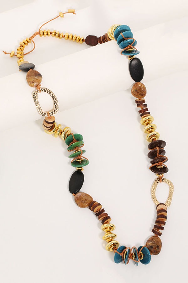 statement-bohemian-style-multi-material-color-blocked-vintage-necklace-9e40b Statement Bohemian Style Multi Material Color Blocked Vintage Necklace for Statement Bohemian Style Multi Material Color Blocked Vintage Necklace