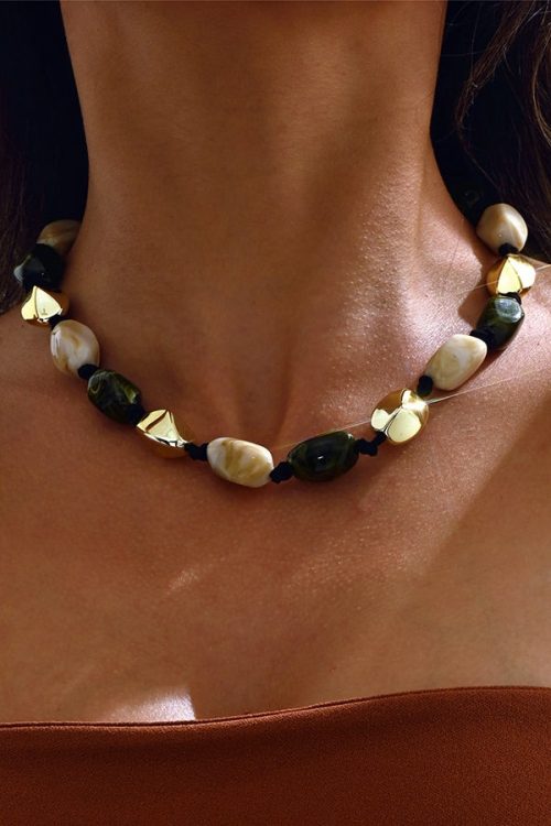 Statement Bohemian Vintage Resin Beaded Necklace for Statement Bohemian Vintage Resin Beaded Necklace