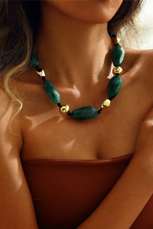 Statement Bohemian Vintage Resin Beaded Necklace for Statement Bohemian Vintage Resin Beaded Necklace