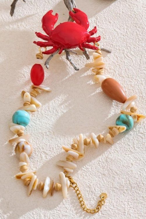 Statement Crab Beaded Necklace for Statement Crab Beaded Necklace