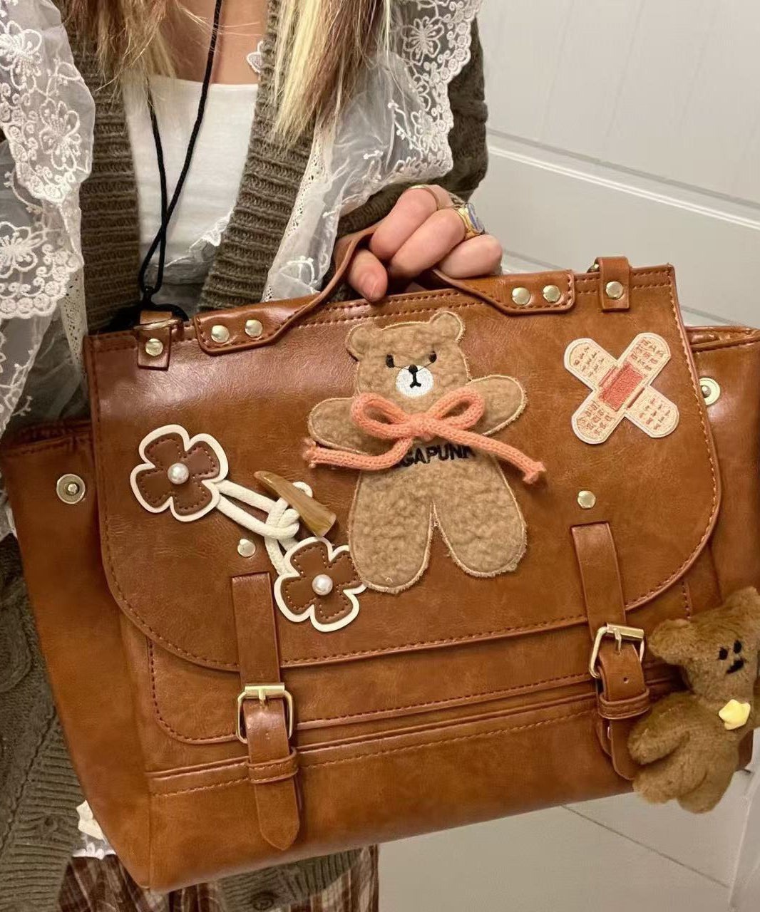 statement-cute-brown-bear-appliqued-faux-leather-backpack-bag-4fb63 Statement Cute Brown Bear Appliqued Faux Leather Backpack Bag for Statement Cute Brown Bear Appliqued Faux Leather Backpack Bag
