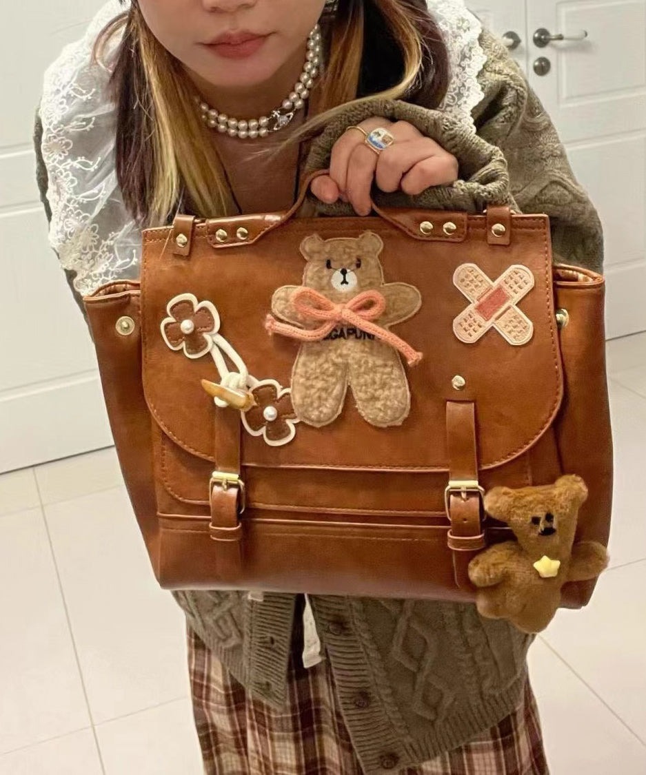 statement-cute-brown-bear-appliqued-faux-leather-backpack-bag-91b42 Statement Cute Brown Bear Appliqued Faux Leather Backpack Bag for Statement Cute Brown Bear Appliqued Faux Leather Backpack Bag