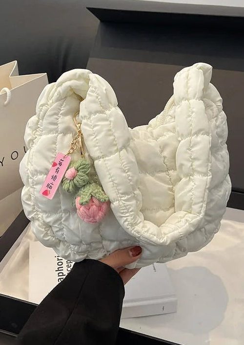 Statement Floral Charm Puffer Bag for Statement Floral Charm Puffer Bag