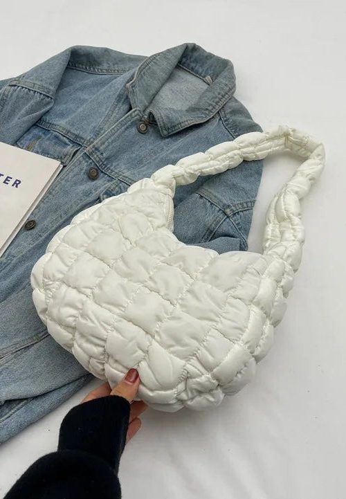 Statement Floral Charm Puffer Bag for Statement Floral Charm Puffer Bag
