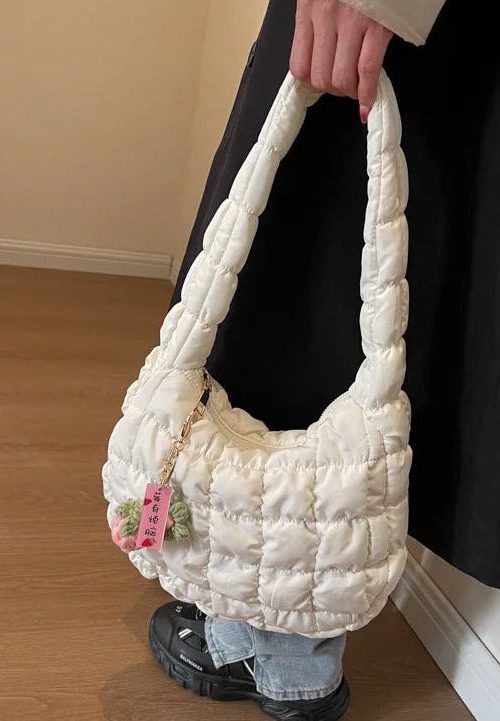 Statement Floral Charm Puffer Bag for Statement Floral Charm Puffer Bag