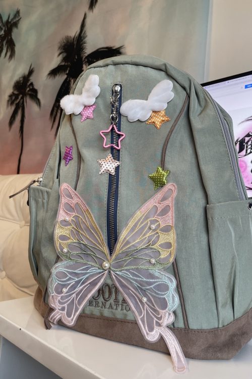 Statement Green Butterfly Large Backpack Bag for Statement Green Butterfly Large Backpack Bag