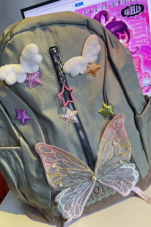 Statement Green Butterfly Large Backpack Bag for Statement Green Butterfly Large Backpack Bag
