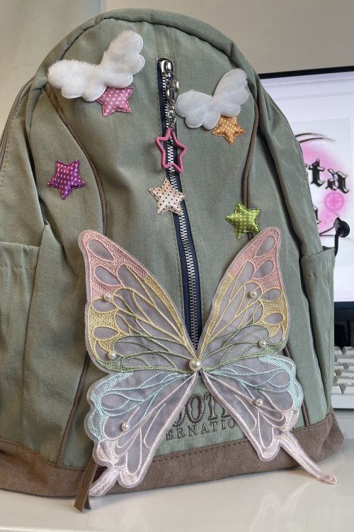 Statement Green Butterfly Large Backpack Bag for Statement Green Butterfly Large Backpack Bag