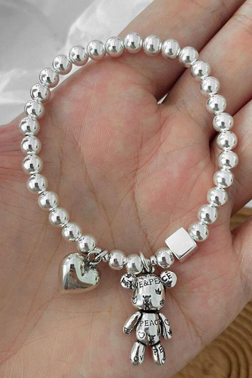 Statement Heart and Bear Bracelet - Litlookz Studio for Statement Heart and Bear Bracelet - Litlookz Studio