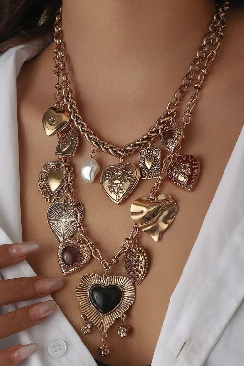Statement Heart Charms Two Pack Necklace for Statement Heart Charms Two Pack Necklace