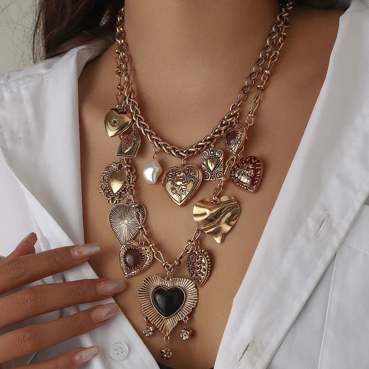 statement-heart-charms-two-pack-necklace-10d31 Statement Heart Charms Two Pack Necklace for Statement Heart Charms Two Pack Necklace