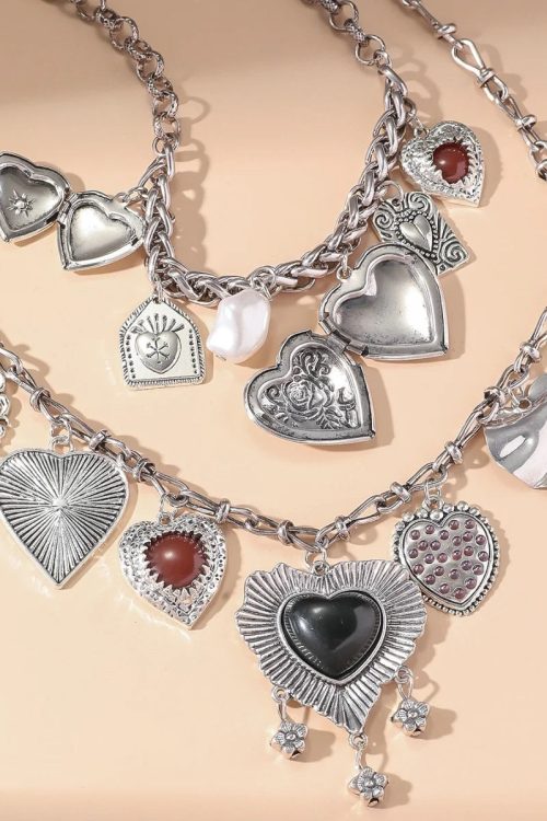 Statement Heart Charms Two Pack Necklace for Statement Heart Charms Two Pack Necklace