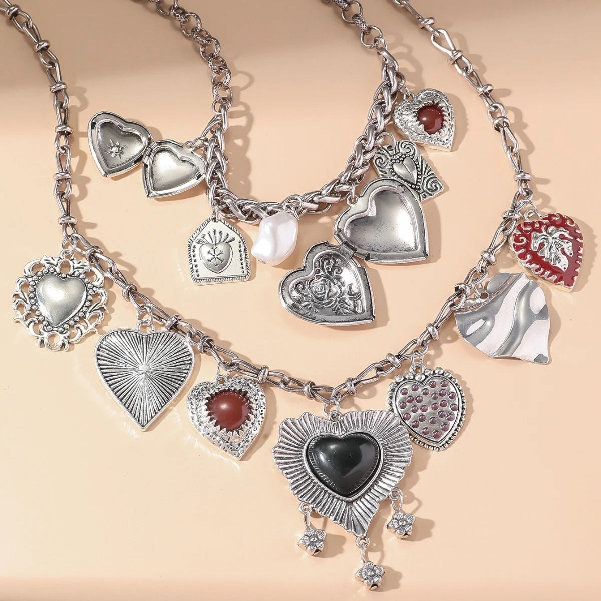 statement-heart-charms-two-pack-necklace-16994 Statement Heart Charms Two Pack Necklace for Statement Heart Charms Two Pack Necklace