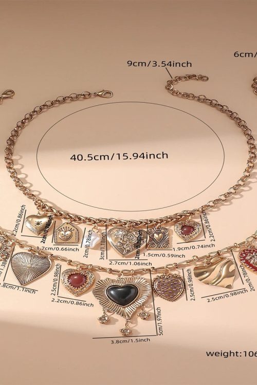Statement Heart Charms Two Pack Necklace for Statement Heart Charms Two Pack Necklace
