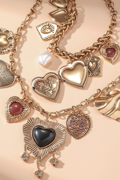 Statement Heart Charms Two Pack Necklace for Statement Heart Charms Two Pack Necklace