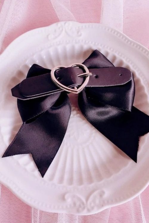 Statement Pastel Goth Belted Bow Hair Pins for Statement Pastel Goth Belted Bow Hair Pins