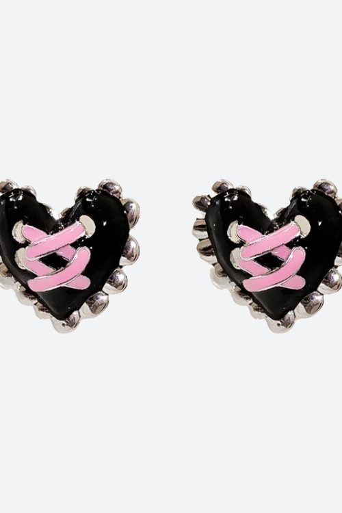 Statement Pastel Goth Corset Heart Earrings for Statement Pastel Goth Corset Heart Earrings