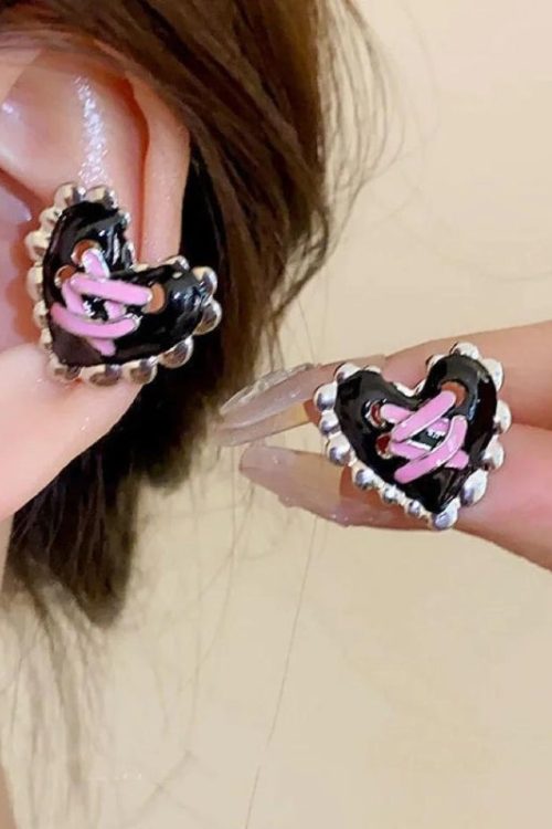 Statement Pastel Goth Corset Heart Earrings for Statement Pastel Goth Corset Heart Earrings