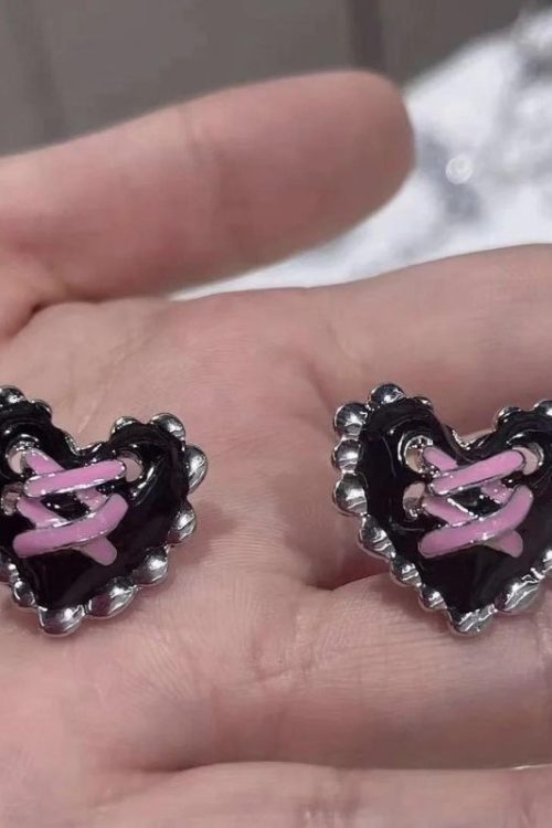 Statement Pastel Goth Corset Heart Earrings for Statement Pastel Goth Corset Heart Earrings