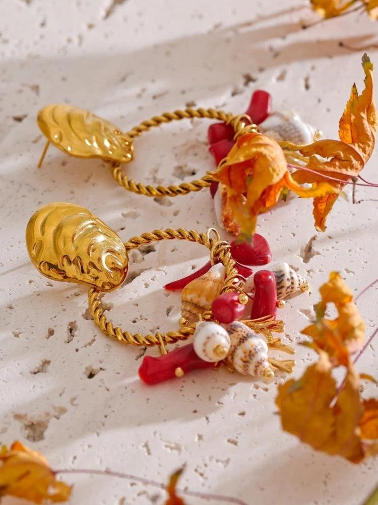 statement-seashell-beaded-hoop-earrings-0557f Statement Seashell Beaded Hoop Earrings for Statement Seashell Beaded Hoop Earrings