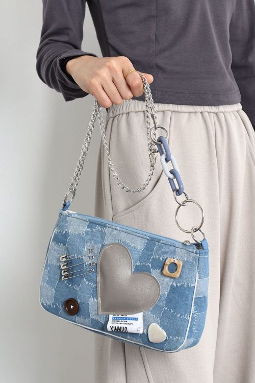 Statement Unique Denim Blue Print Patchwork Love Cross Body Handbags for Statement Unique Denim Blue Print Patchwork Love Cross Body Handbags