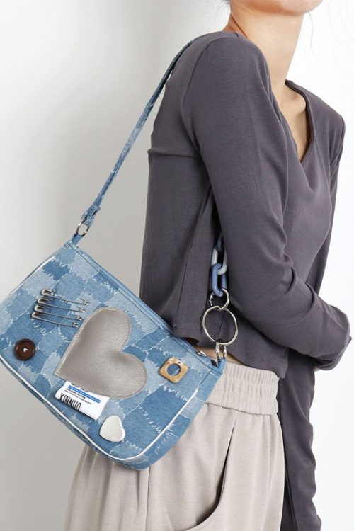 Statement Unique Denim Blue Print Patchwork Love Cross Body Handbags for Statement Unique Denim Blue Print Patchwork Love Cross Body Handbags