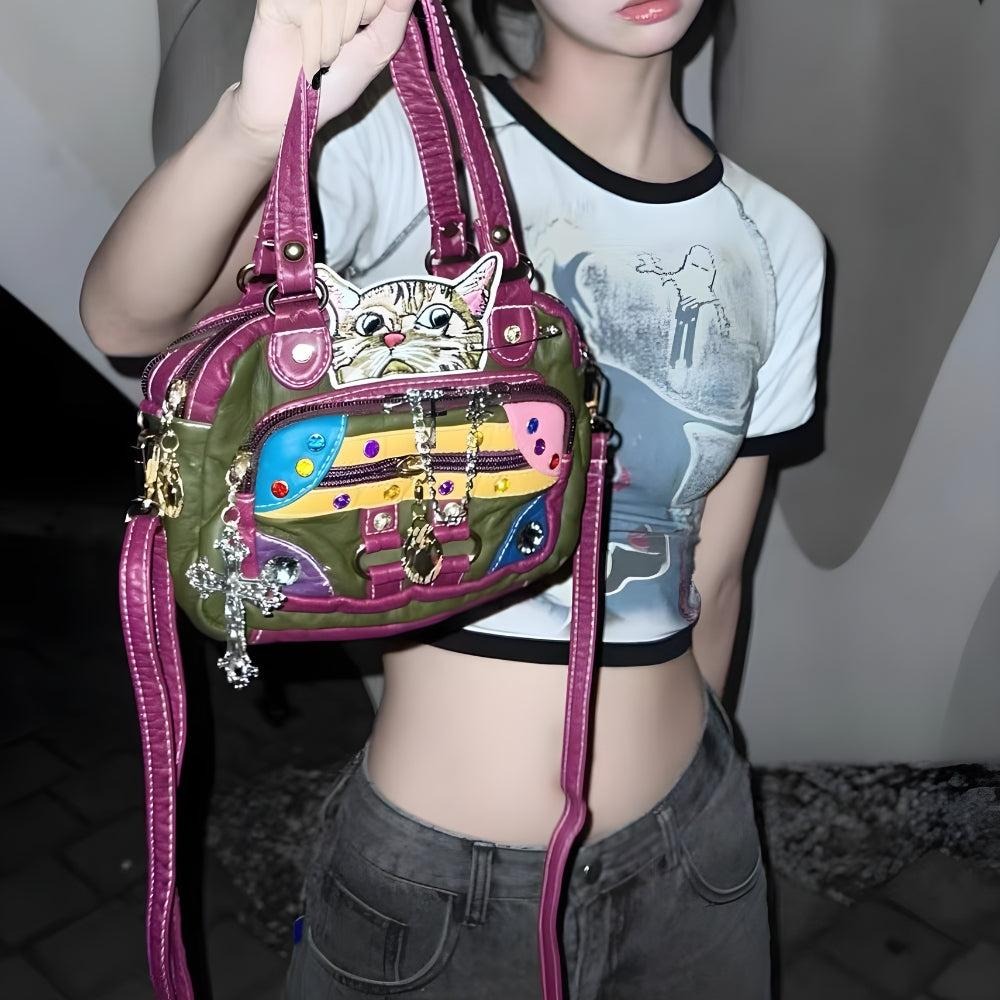 statement-y2k-cat-embroidered-bag-2b6f4 Statement Y2K Cat Embroidered Bag for Statement Y2K Cat Embroidered Bag