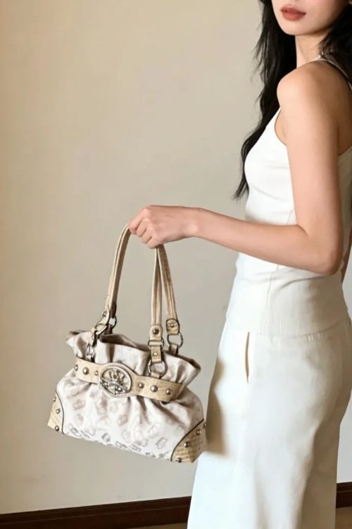 Statement Y2K Studded Buckle Shoulder Bag for Statement Y2K Studded Buckle Shoulder Bag