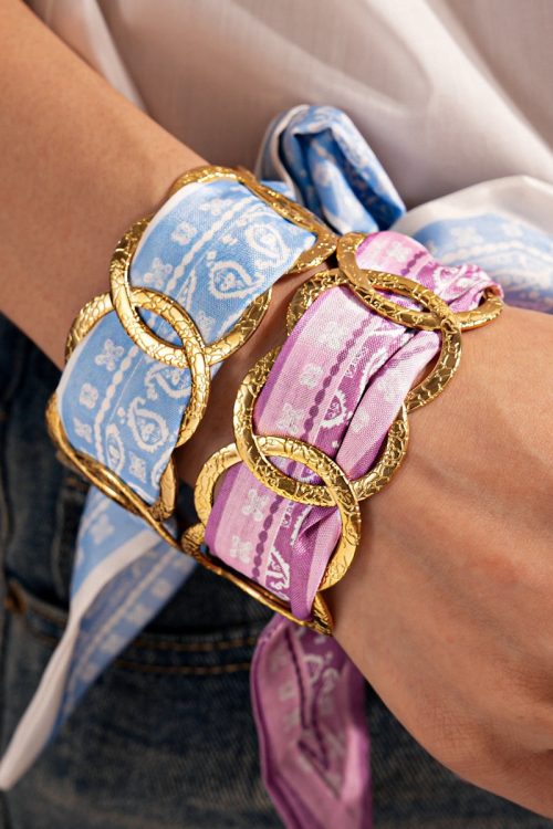 Steel Round Hollow Fabric Open Bangle for Steel Round Hollow Fabric Open Bangle