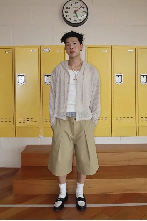 Y2K Long Patchwork Shorts for Y2K Long Patchwork Shorts