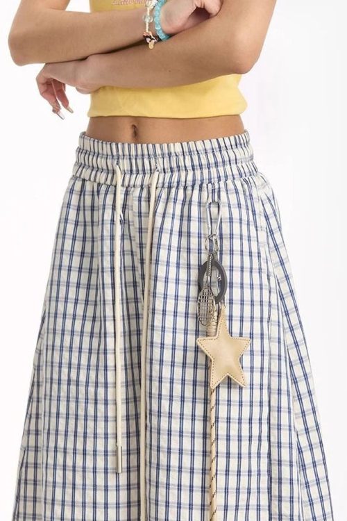 Y2k Plaid Drawstring Pants Outfit Ideas Pants for Y2K Plaid Drawstring Pants outfit ideas