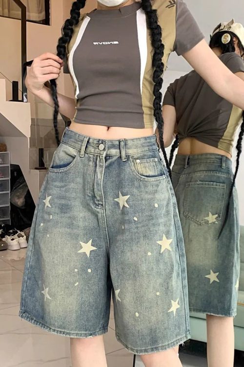 Y2K Star Print Jorts for Y2K Star Print Jorts