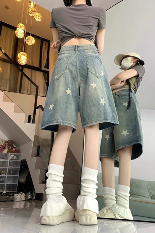 Y2K Star Print Jorts for Y2K Star Print Jorts