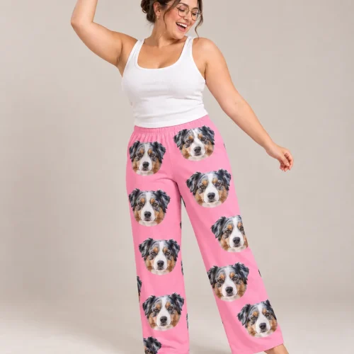 Custom Australian Shepherd Pajama Pants for Women