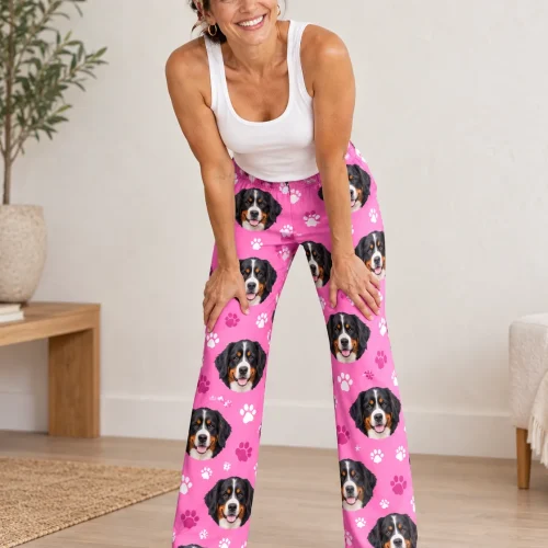 Custom Bernese Mountain Dog Pajama Pants for Women