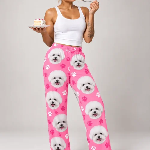 Custom Bichon Frise Pajama Pants for Women