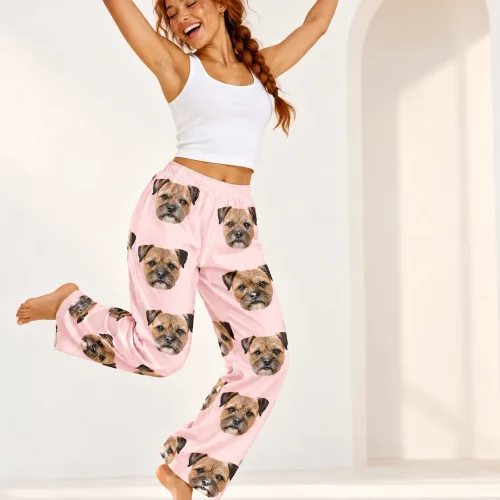 Custom Border Terrier Pajama Pants for Women