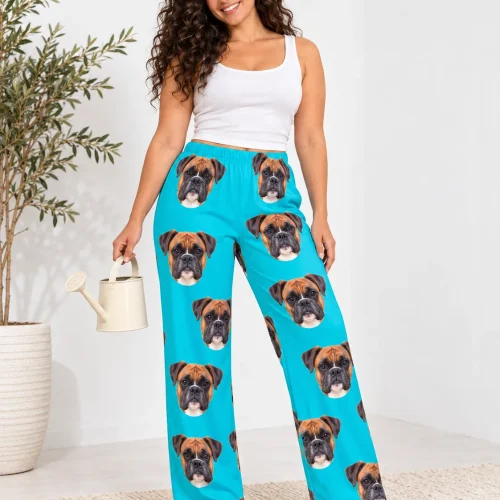 Custom Boxer Dog Pajama Pants for Women