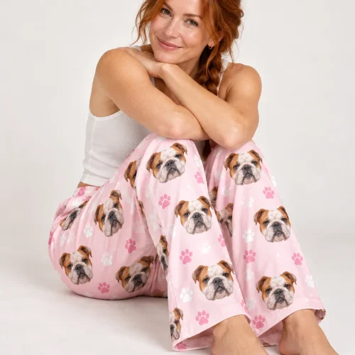 Custom Bulldog Pajama Pants for Women
