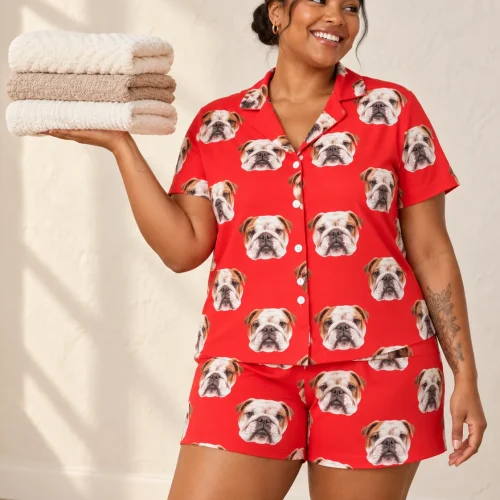 Custom Bulldog Short Pajama Set