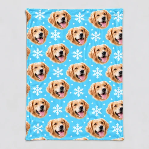 Custom Pet Face Fleece Blanket