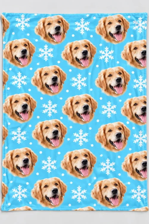 Custom Pet Face Fleece Blanket