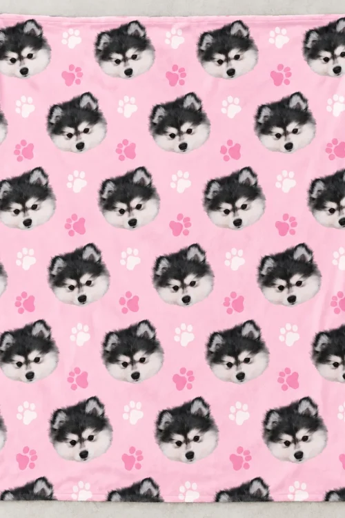 Custom Pet Face Minky Blanket