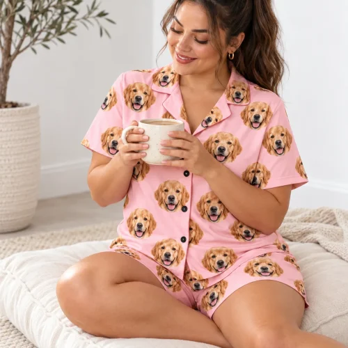 Custom Golden Retriever Short Pajama Set