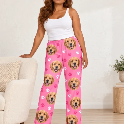 Custom Golden Retriever Pajama Pants for Women
