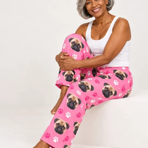 Custom Pug Pajama Pants for Women