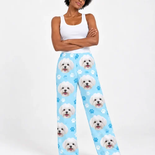 Custom Maltese Pajama Pants for Women