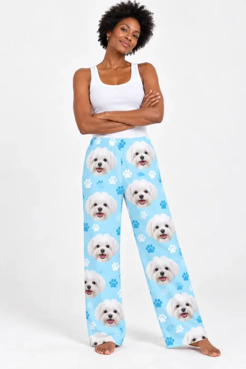 Custom Maltese Pajama Pants for Women