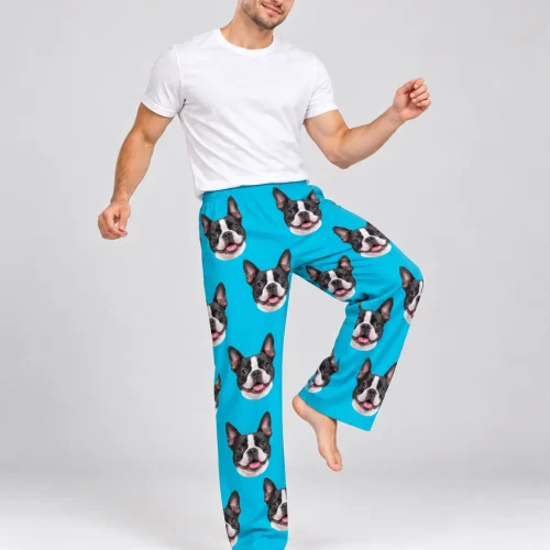 Men's Custom Boston Terrier Pajama Pants