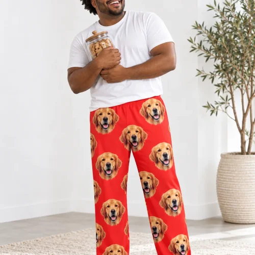 Men's Custom Golden Retriever Pajama Pants